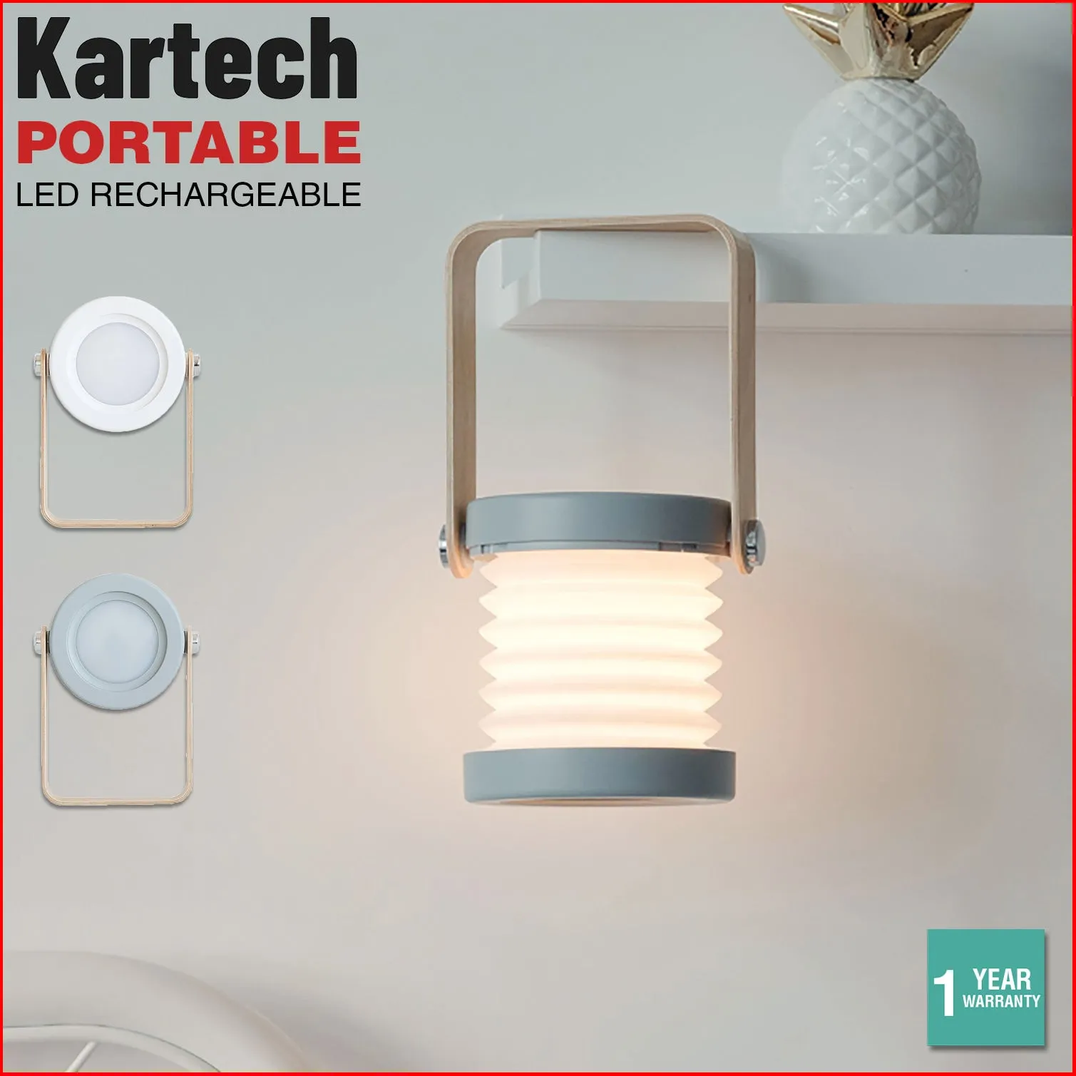 Kartech Portable LED Lamp Lantern Rechargeable Battery Table Touch Reading Campi