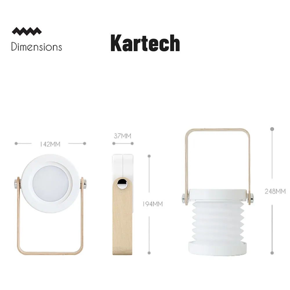 Kartech Portable LED Lamp Lantern Rechargeable Battery Table Touch Reading Campi