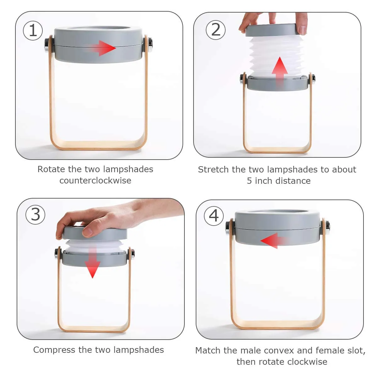 Kartech Portable LED Lamp Lantern Rechargeable Battery Table Touch Reading Campi