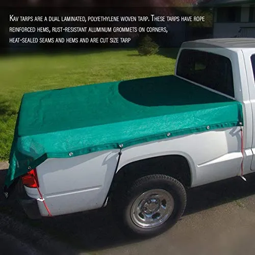 KAV - Strong Waterproof Universal Tarpaulin Tarp Sheet in Blue or Green - Ground Sheet Covers for Camping Fishing Gardening Pets  Premium Quality Cover Made of 80 Gramm