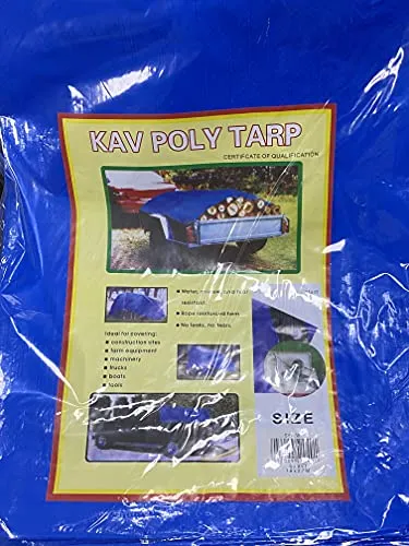 KAV - Tarpaulin waterproof heavy duty 130 GSM LARGE - 3.60 M x 5.40 M (12ftx 18 FT) with Eyelets ground sheet Multifunctional Quality Cover Tarp