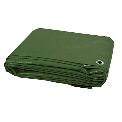 KAV -Tarpaulin Waterproof Heavy Duty 130 GSM Large - 3.60 x 5.48 m (12 x 18 ft) with Eyelets Ground Sheet Multifunctional Quality Cover Tarp
