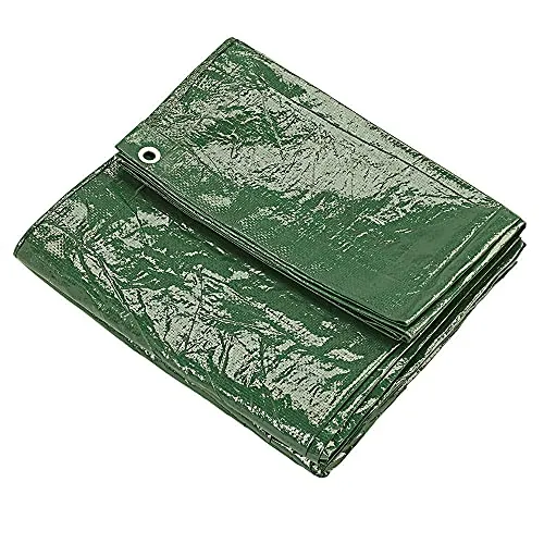 KAV Universal Premium Cover Tarpaulin Waterproof Heavy Duty Tarp with Eyelets Ground Sheet in Blue or Green for Garden Furniture, Pool, Car, Truck
