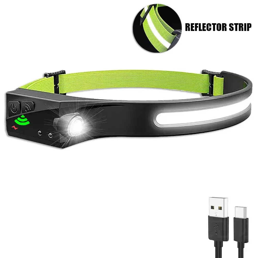 KDULIT Sensor Headlamp LED Rechargeable Flashlight – 5 Lighting Modes for Outdoor Activities