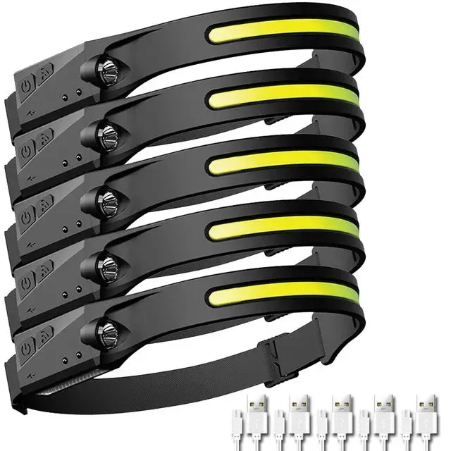 KDULIT Sensor Headlamp LED Rechargeable Flashlight – 5 Lighting Modes for Outdoor Activities