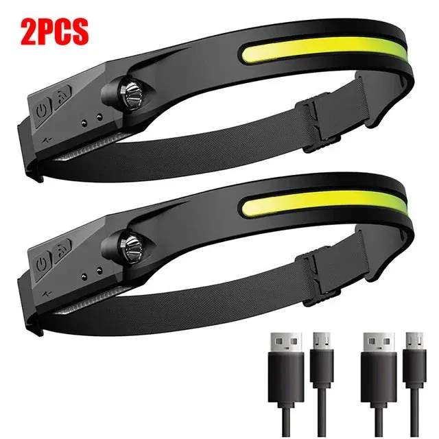 KDULIT Sensor Headlamp LED Rechargeable Flashlight – 5 Lighting Modes for Outdoor Activities