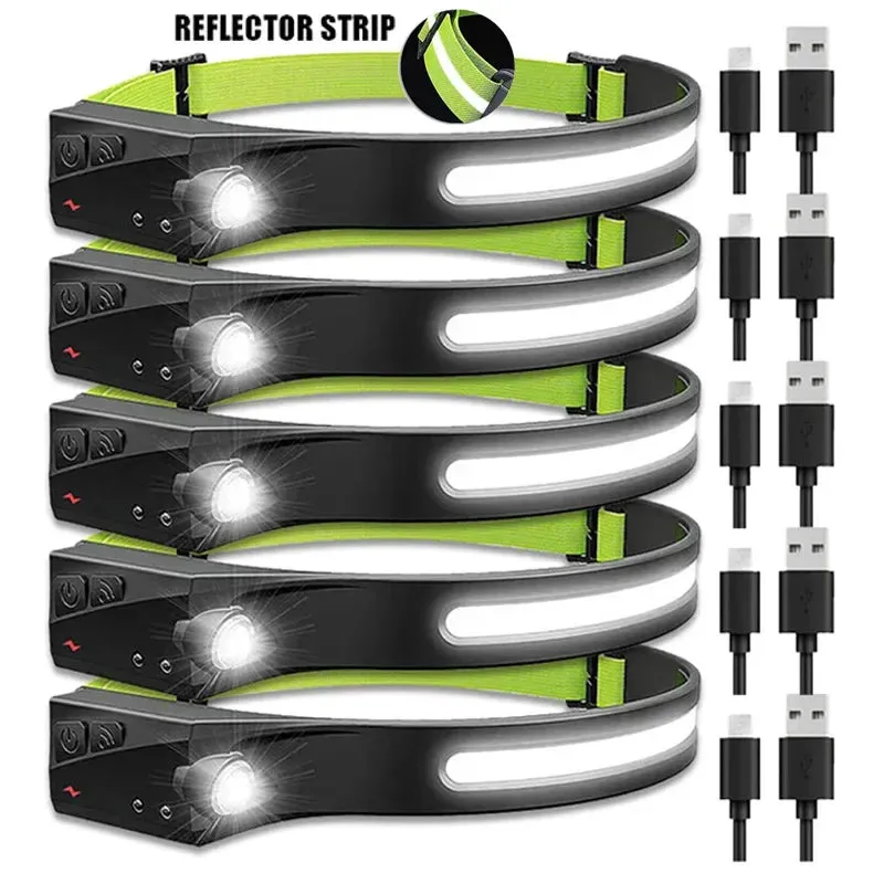 KDULIT Sensor Headlamp LED Rechargeable Flashlight – 5 Lighting Modes for Outdoor Activities