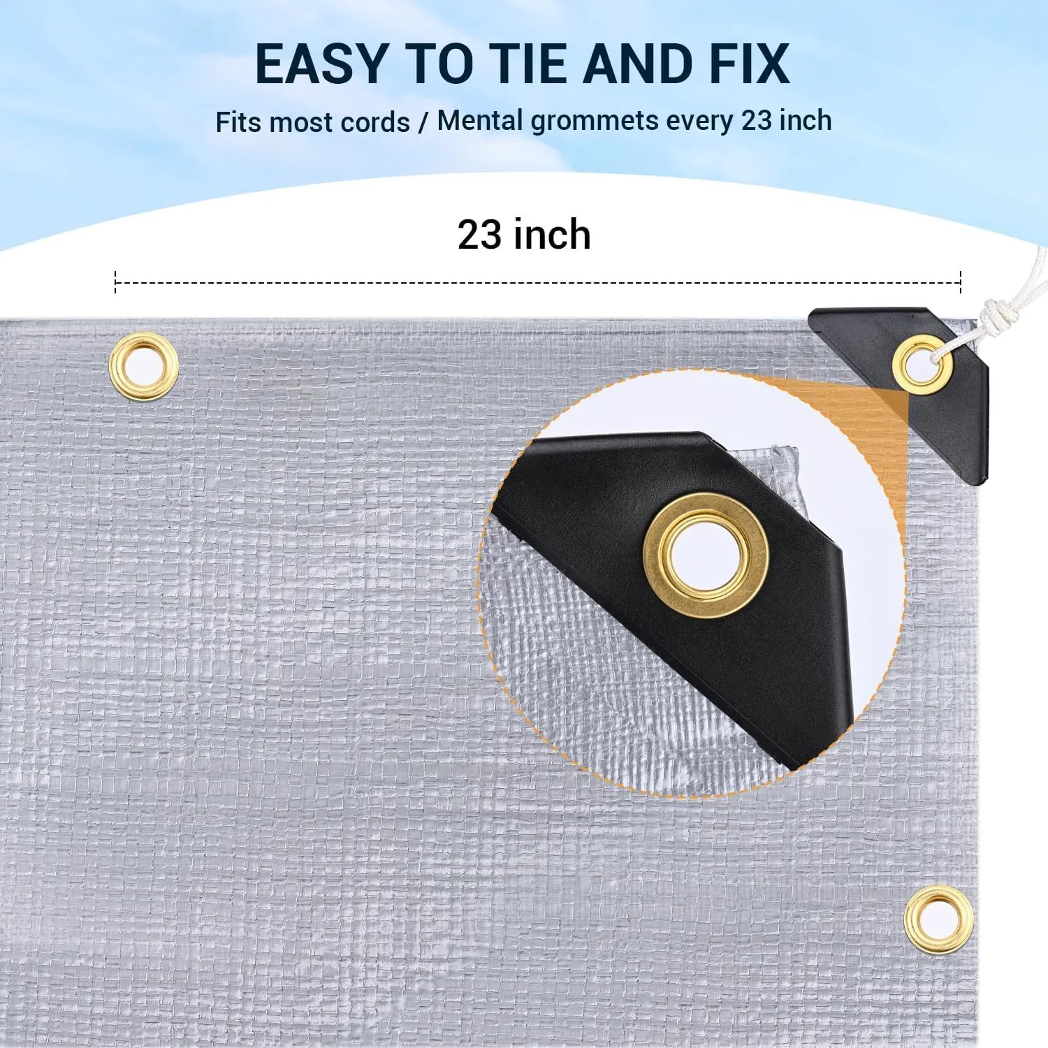 Keten Tarps Heavy Duty Waterproof 12X16 Feet, Extra Thick 16 Mil, Tear & Fade Resistant, 100% UV Blocking, Outdoor Tarp with Reinforced Grommets for Roof, Camping, Patio, Pool, Boat(Silver/Black)