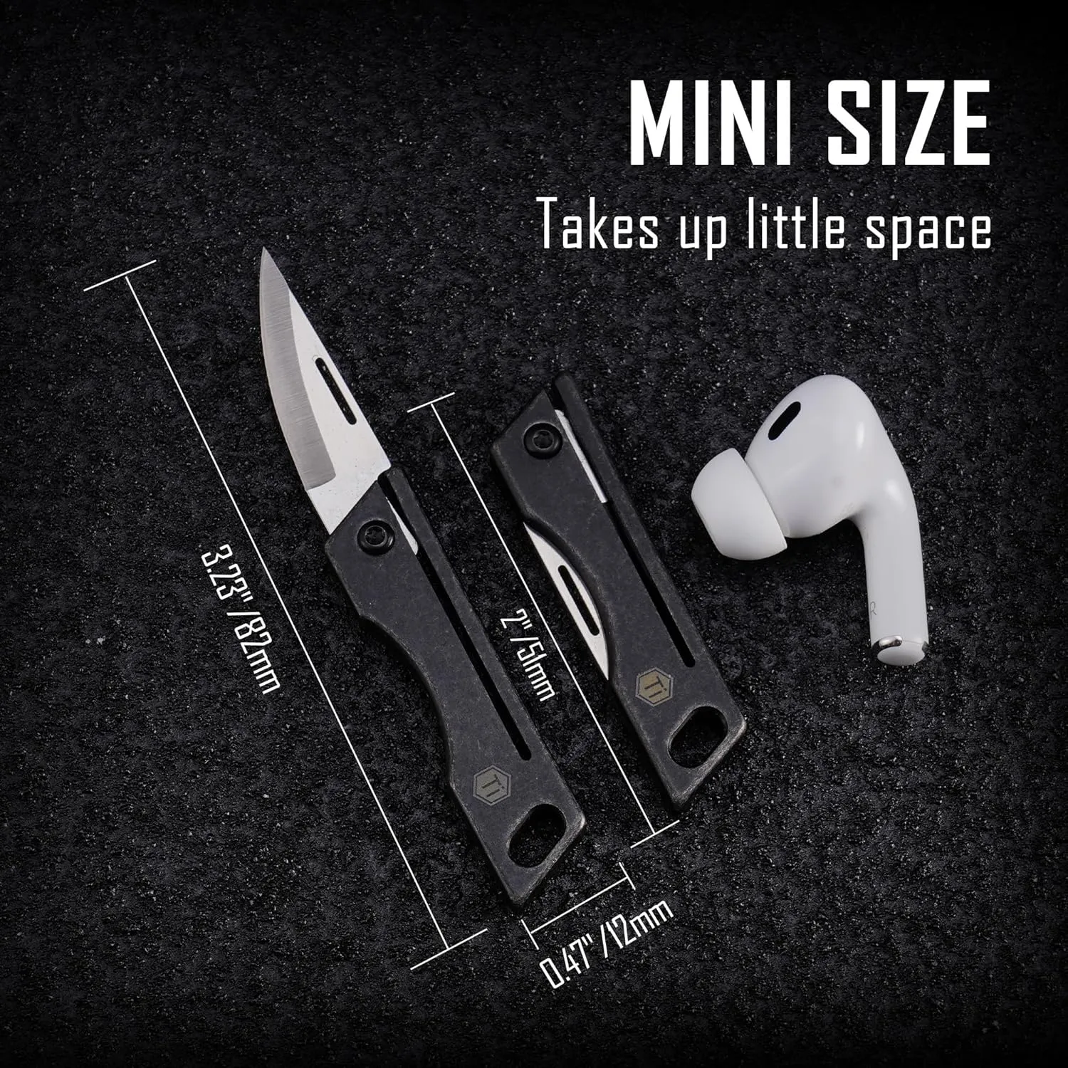 KeyUnity KK06BK Mini Titanium Pocket Knife for Everyday Carry- Razor Sharp Folding Blade, Lightweight EDC Tool for Camping, Hiking and Outdoor(Black)