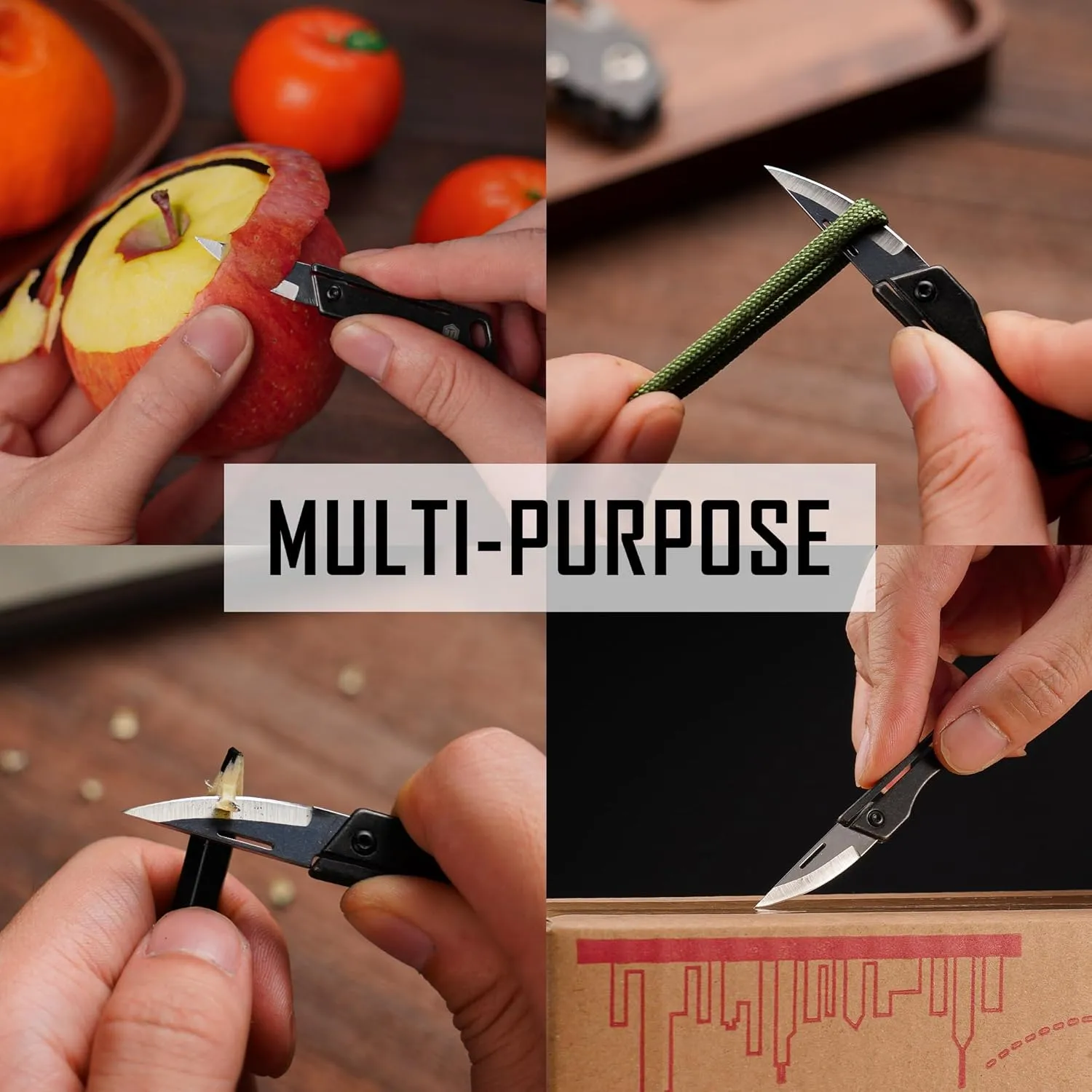 KeyUnity KK06BK Mini Titanium Pocket Knife for Everyday Carry- Razor Sharp Folding Blade, Lightweight EDC Tool for Camping, Hiking and Outdoor(Black)