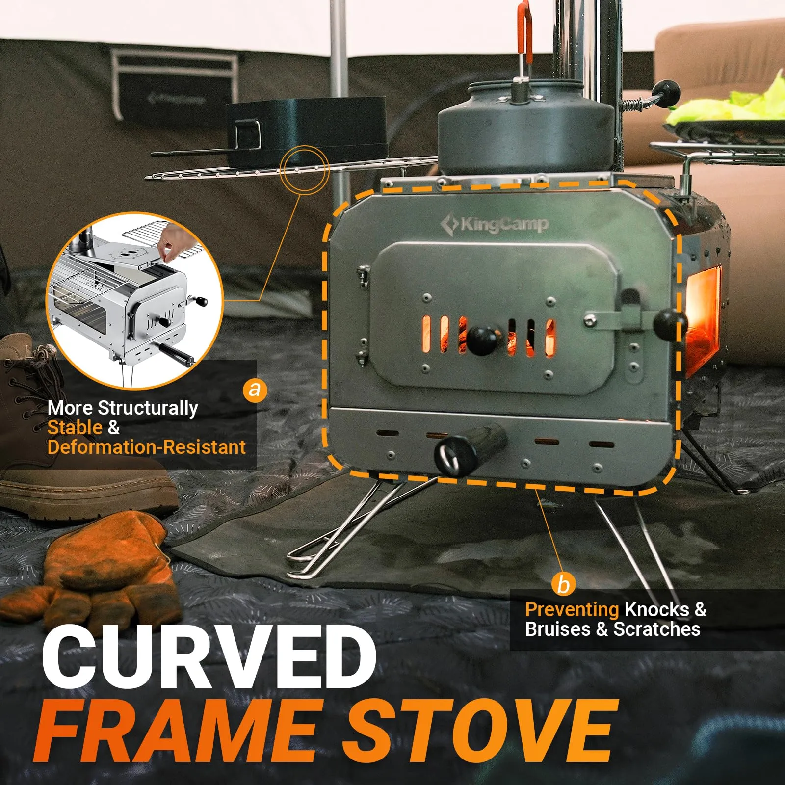 KingCamp Tipi Hot Tent & Surefire Stove Bundle