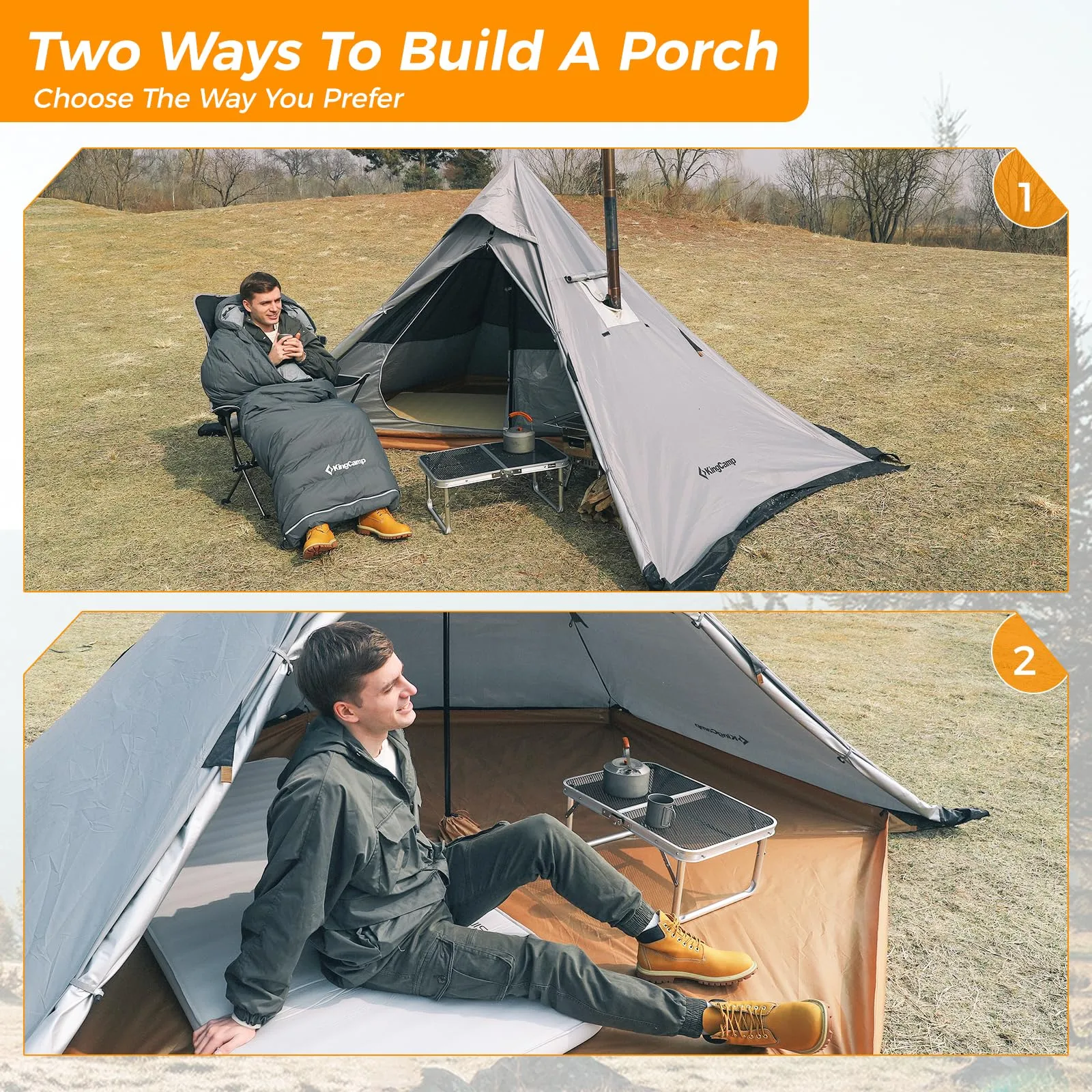 KingCamp Tipi Hot Tent & Surefire Stove Bundle