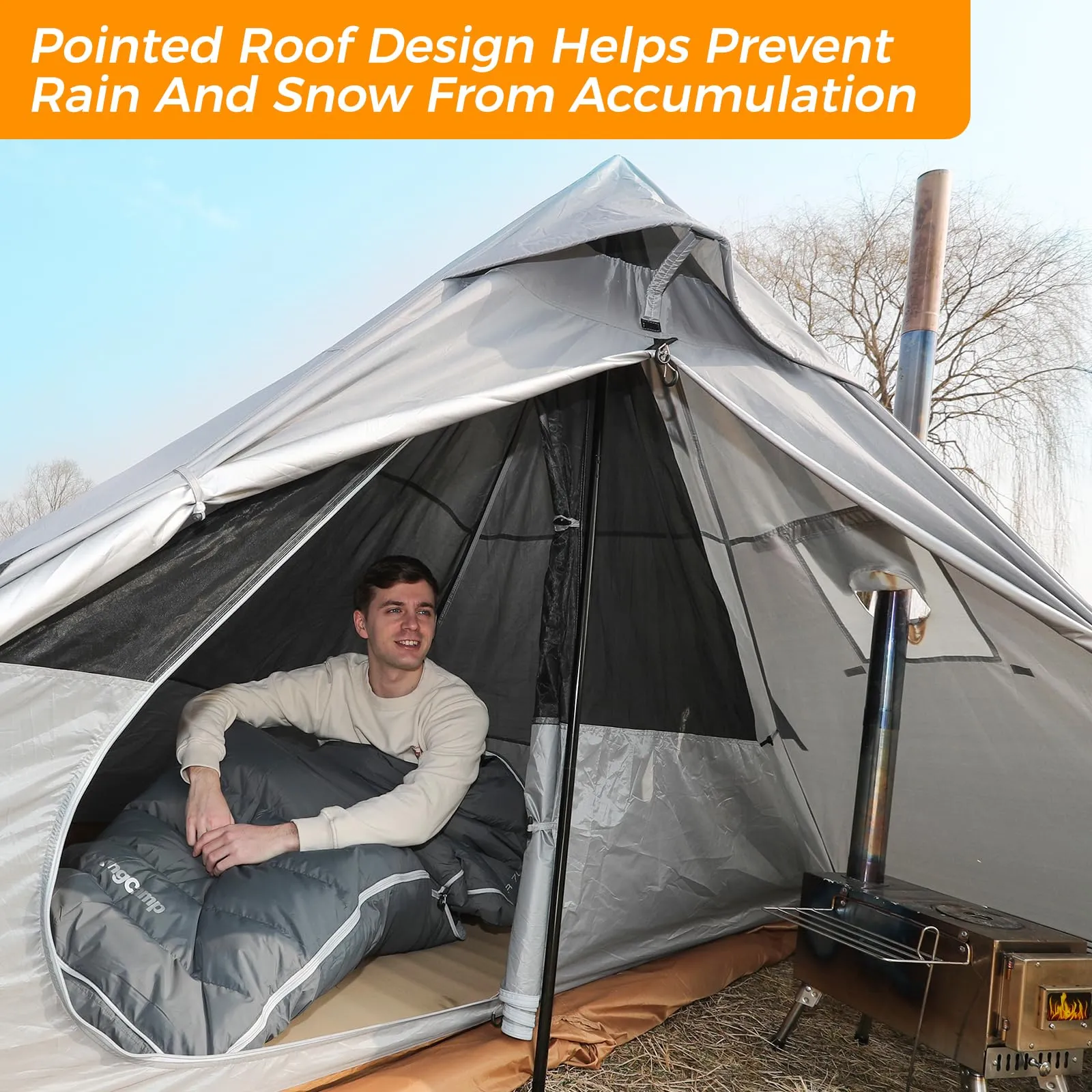 KingCamp Tipi Hot Tent & Surefire Stove Bundle