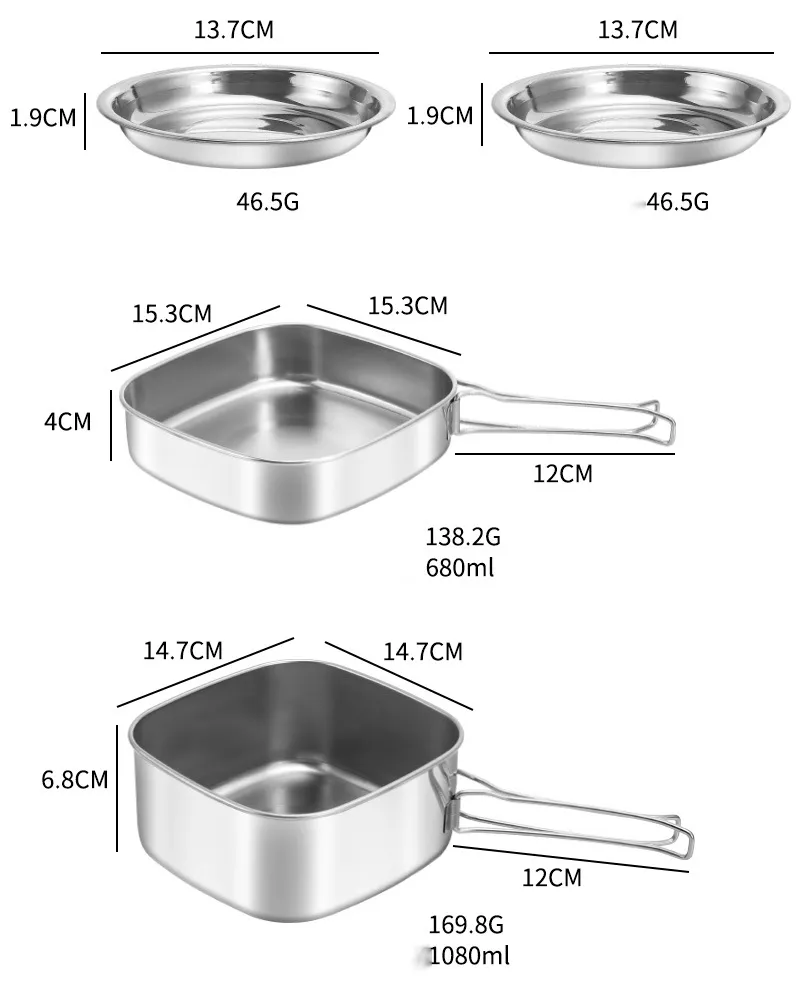 KinWild 12pcs Cooking Pots Set Kettle Tableware