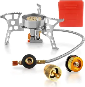 Kit Specialized items Mini Canister Stove Collapsible Portable Stove Adapter Gas Ignition-3900W-Lightweight-Windproof-Butane Stove and Fuel Adapter Camping Piezo Hiking All-inclusive Backpacking Camping for with with