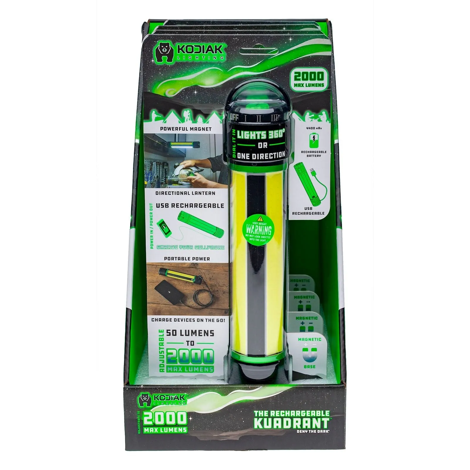 Kodiak® Rechargeable Kuadrant® 2000 Lumen COB LED Lantern