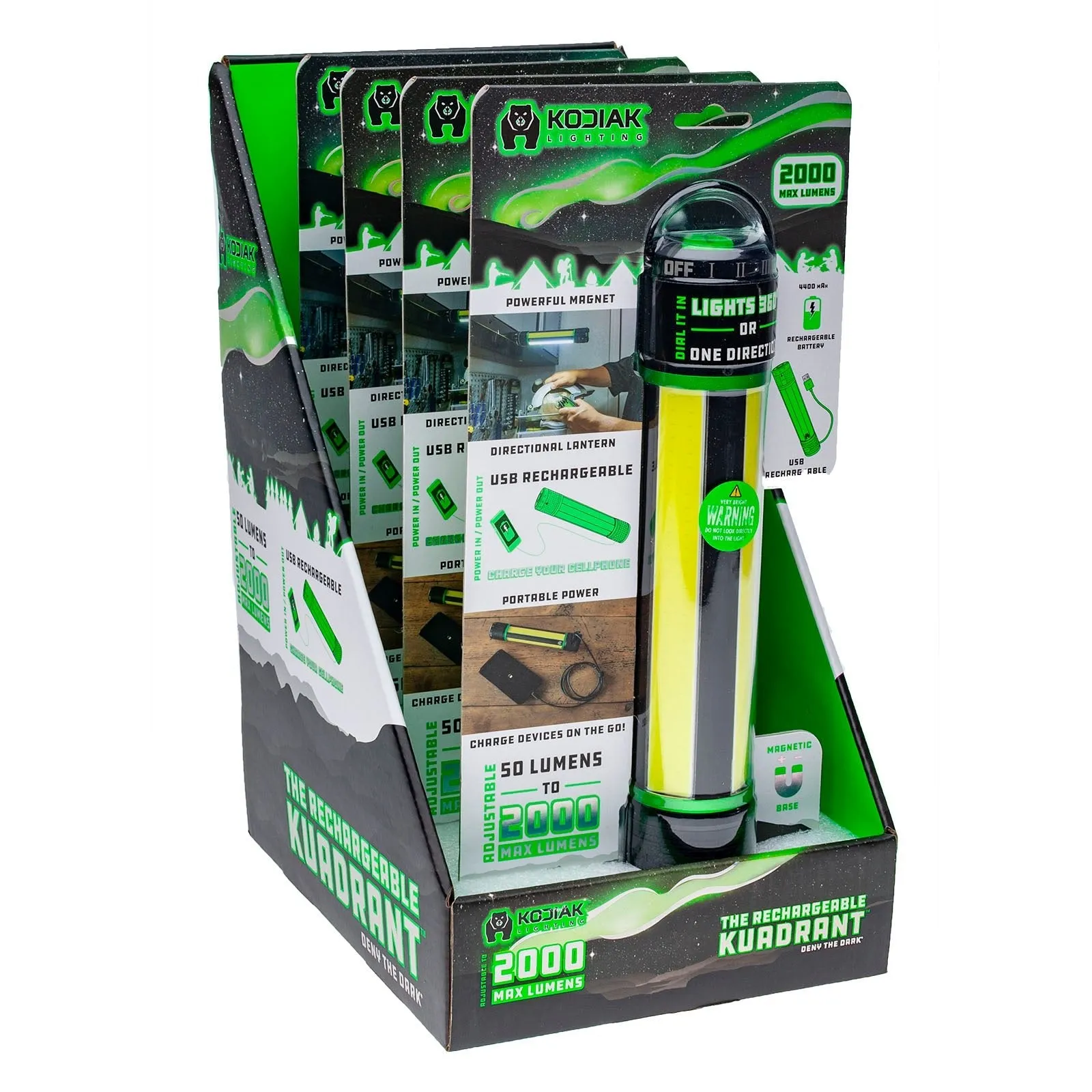 Kodiak® Rechargeable Kuadrant® 2000 Lumen COB LED Lantern