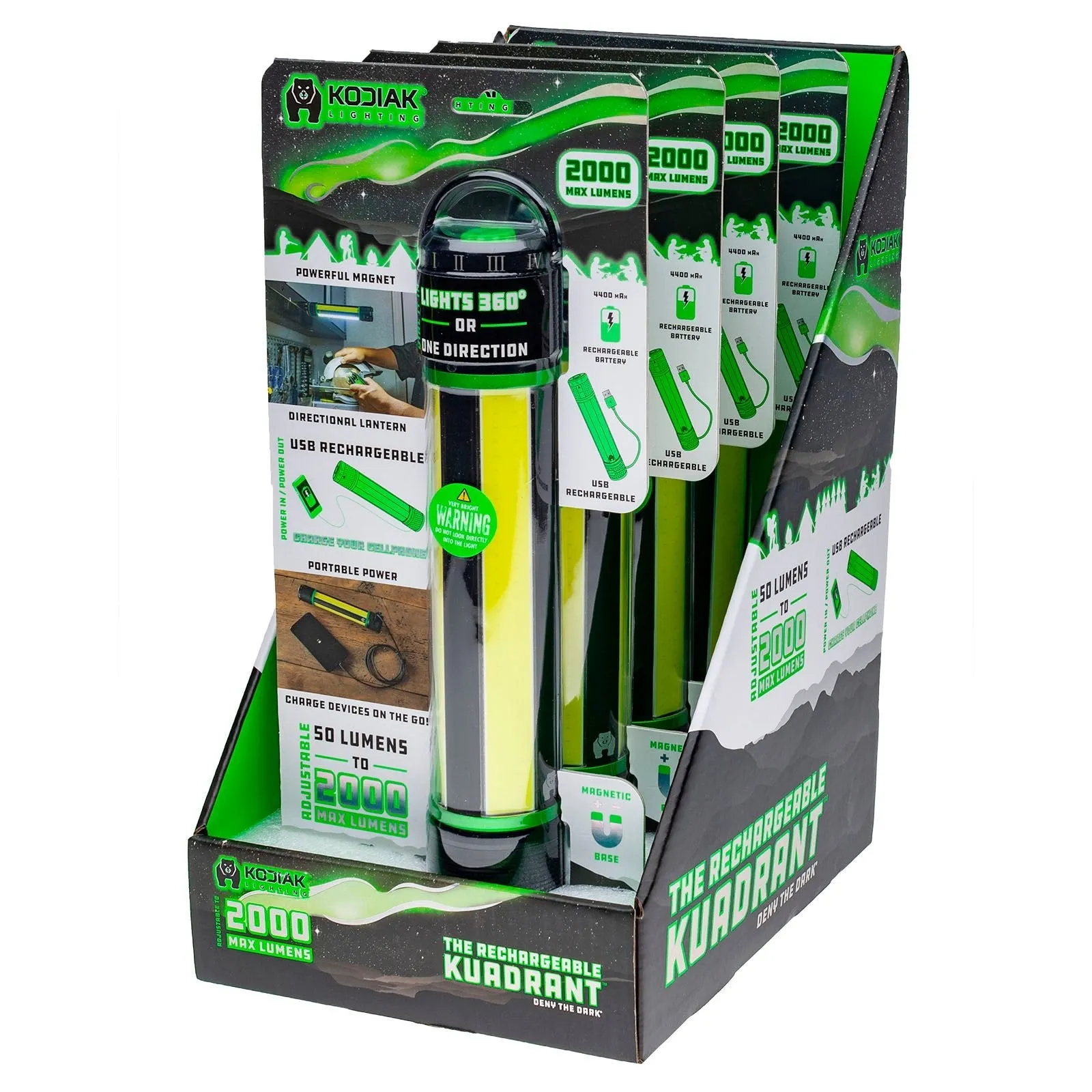Kodiak® Rechargeable Kuadrant® 2000 Lumen COB LED Lantern