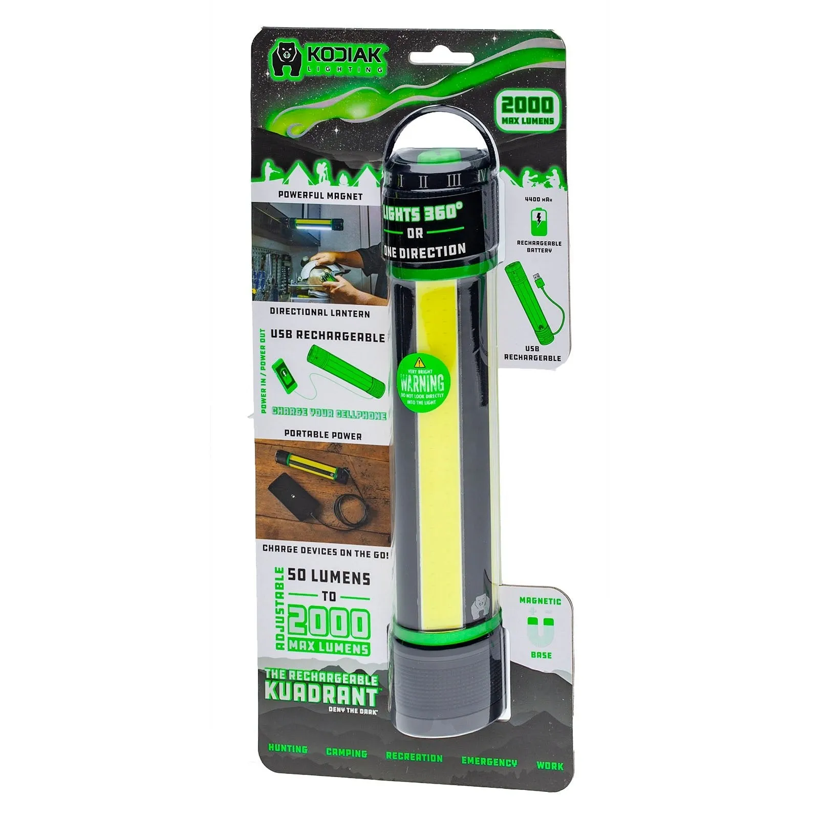 Kodiak® Rechargeable Kuadrant® 2000 Lumen COB LED Lantern