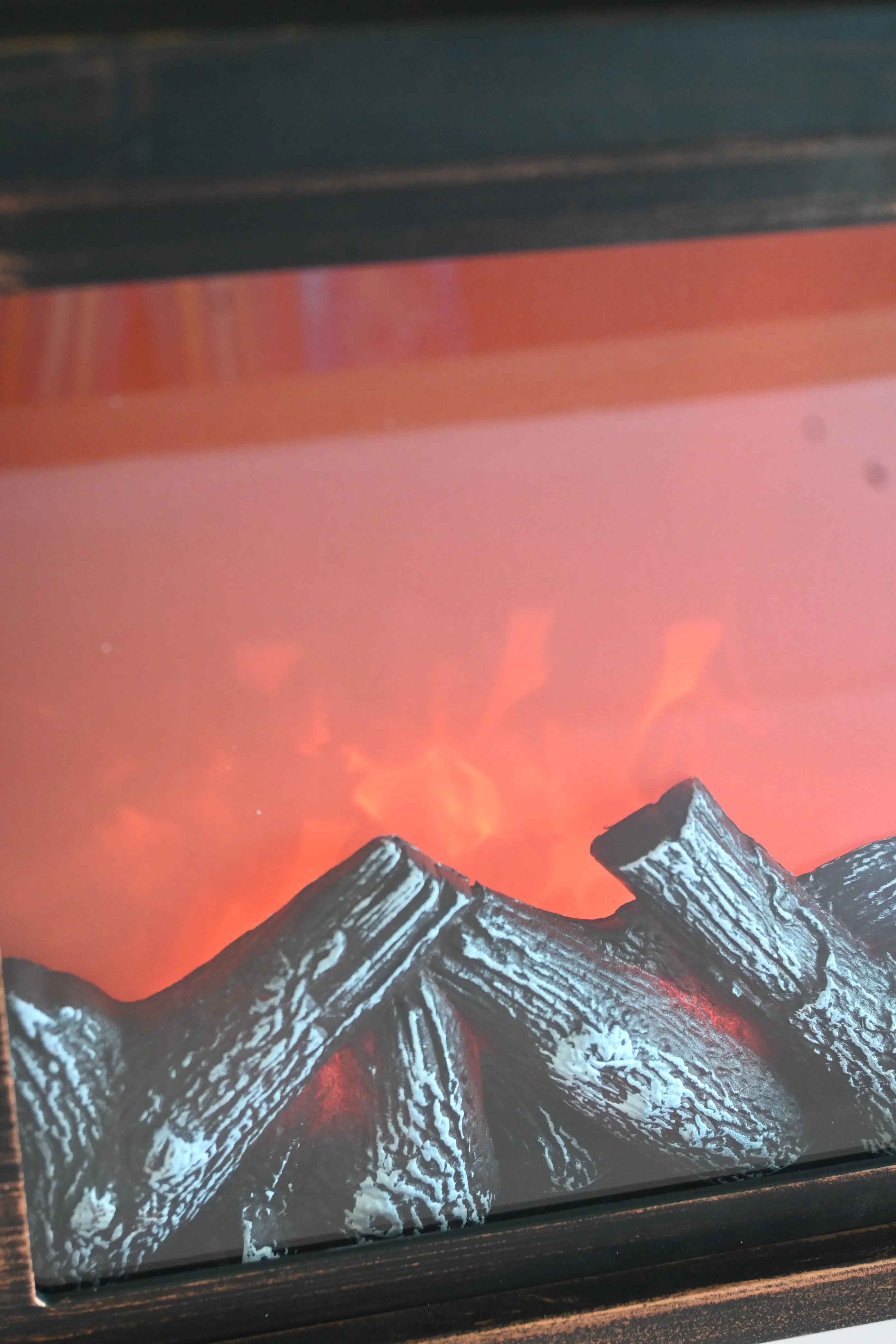 Lantern-Style LED Fireplace with Realistic Flame Effect