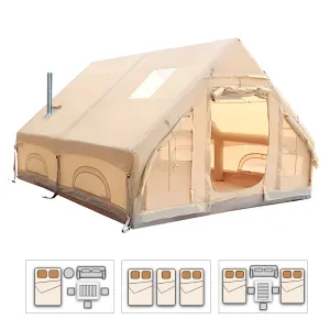 Large Inflatable Camping Tent with Hand Pump Easy Setup Portable Tent for Camping