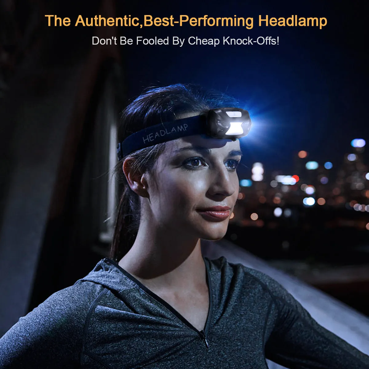 LED Head Torch, USB Rechargeable LED Headlamp Headlight, Waterproof, IR Motion Sensor, 300 Lume