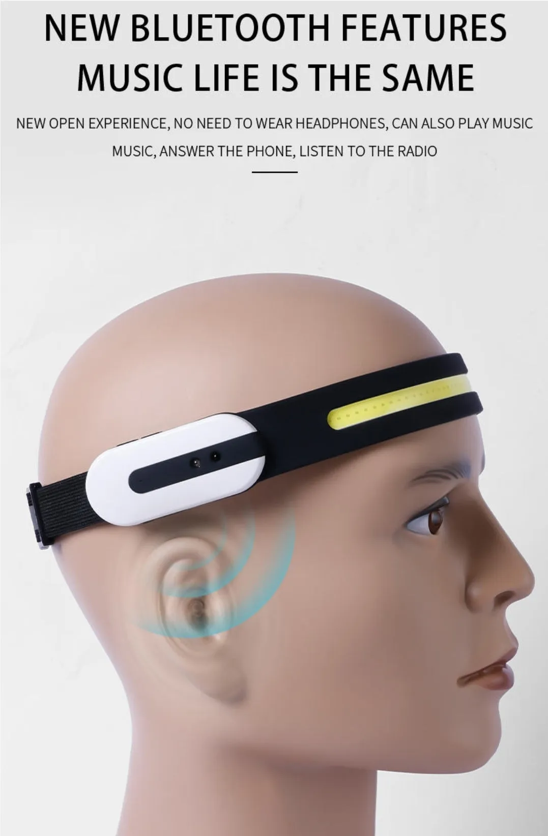 LED headlamp sensor headlight Motion Sensor Phone Music Function All Perspectives Induction with Built-in speaker