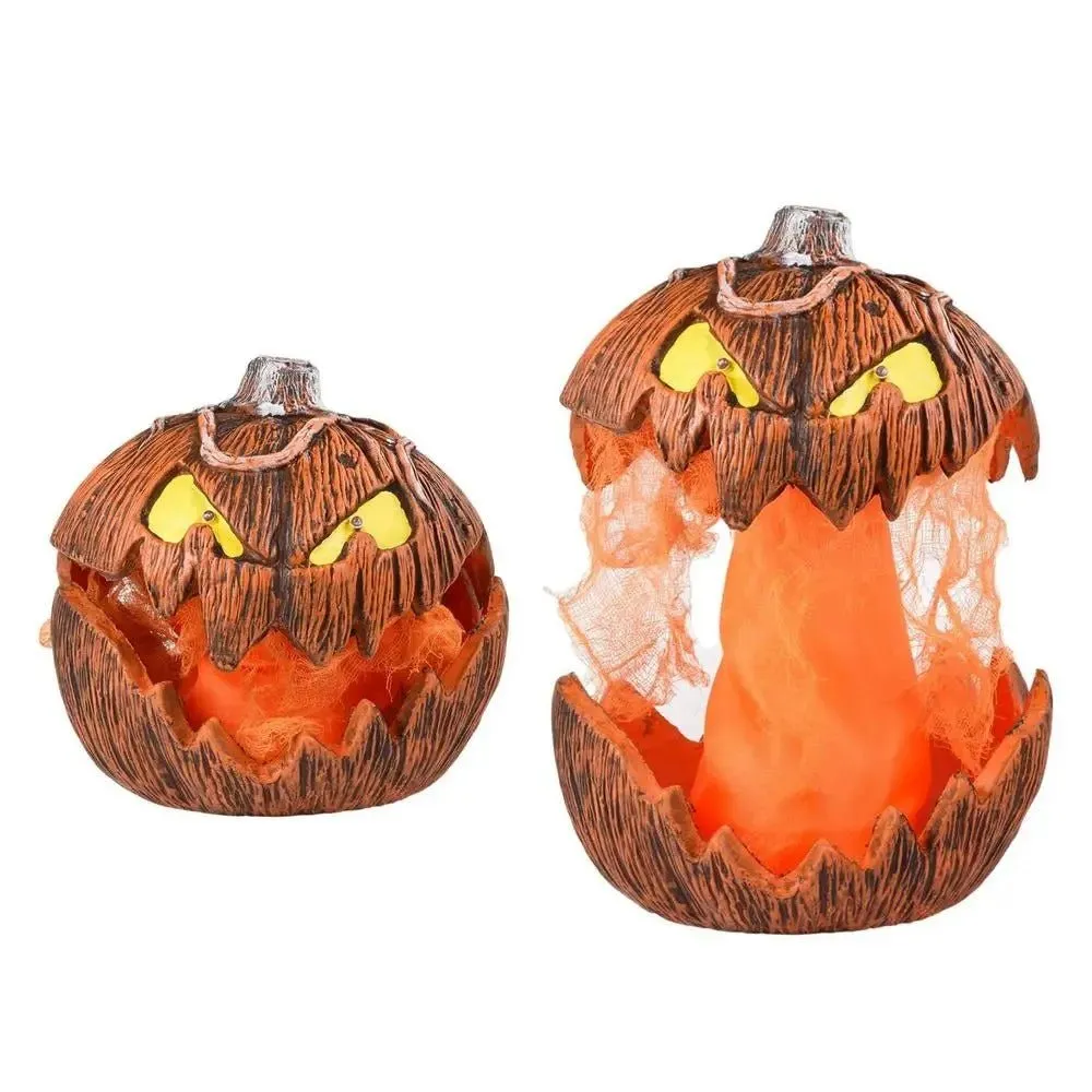 LED Pumpkin Lantern - Jack-O-Lantern Decor Mouth Open Talking Halloween Pumpkin Lights For Indoor