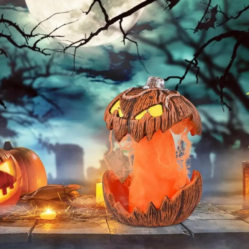 LED Pumpkin Lantern - Jack-O-Lantern Decor Mouth Open Talking Halloween Pumpkin Lights For Indoor