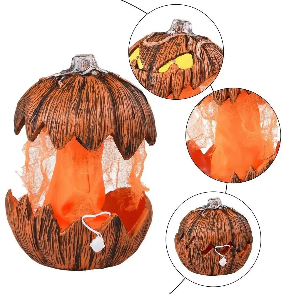 LED Pumpkin Lantern - Jack-O-Lantern Decor Mouth Open Talking Halloween Pumpkin Lights For Indoor