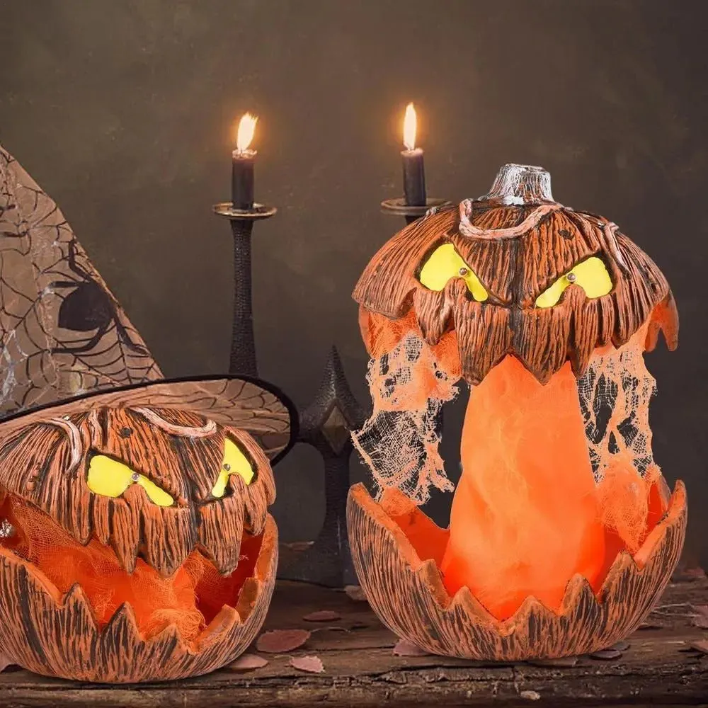 LED Pumpkin Lantern - Jack-O-Lantern Decor Mouth Open Talking Halloween Pumpkin Lights For Indoor