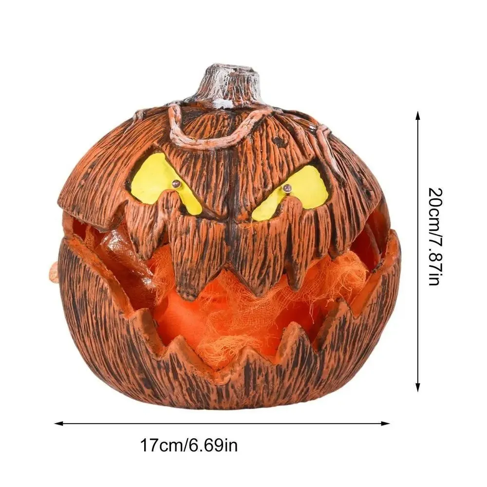 LED Pumpkin Lantern - Jack-O-Lantern Decor Mouth Open Talking Halloween Pumpkin Lights For Indoor