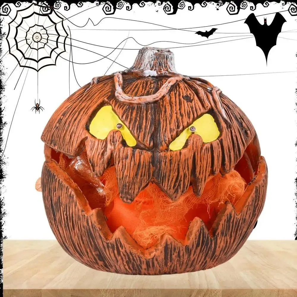 LED Pumpkin Lantern - Jack-O-Lantern Decor Mouth Open Talking Halloween Pumpkin Lights For Indoor