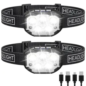 LED Rechargeable Headlamp 1200 Lumen Waterproof Motion Sensor Light for Camping & Fishing