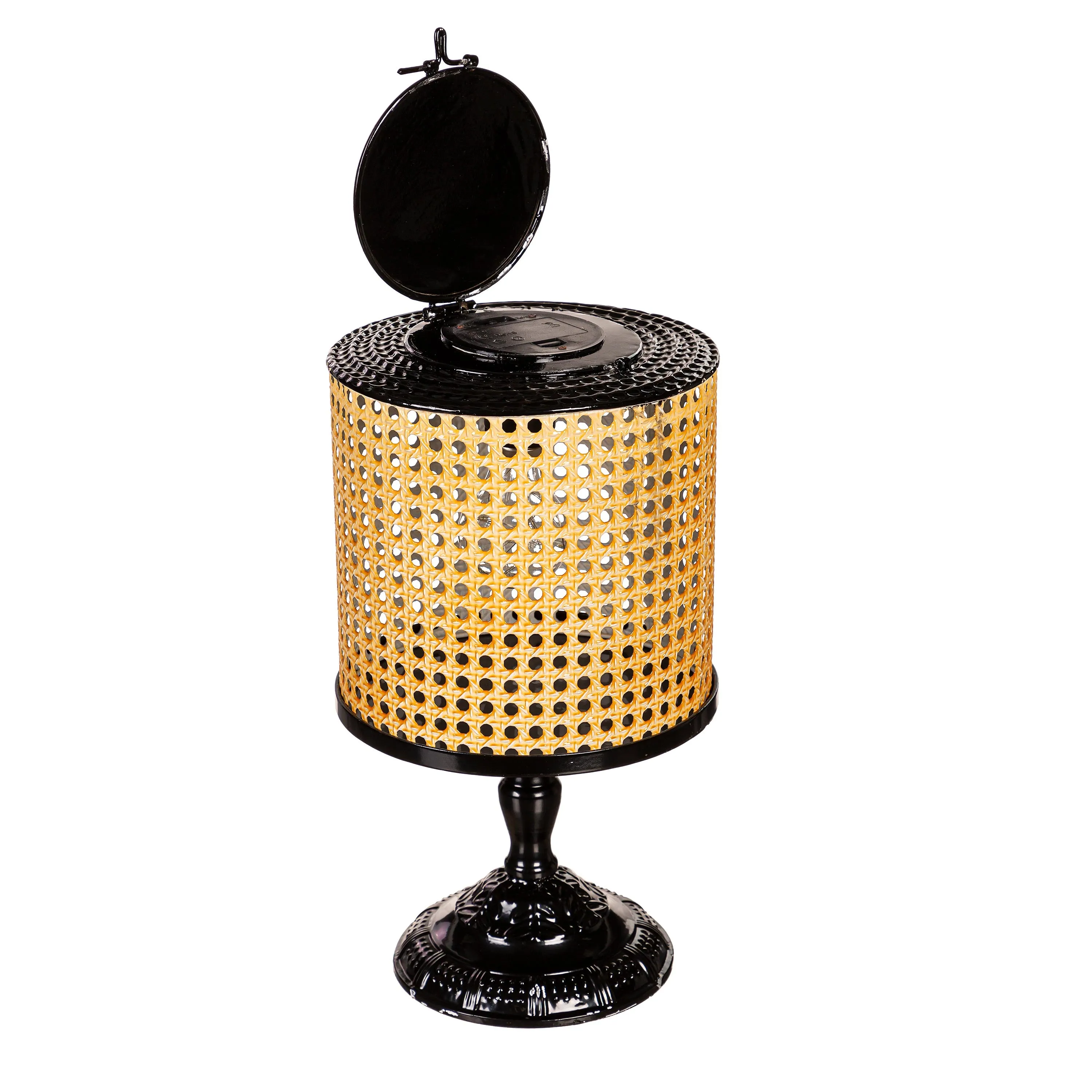 LED Table Top Lantern, Faux Cane