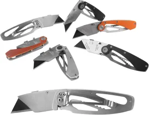 LICHAMP 6-Pack Utility Knife, Box Cutter with Belt Clip, Folding Pocket Knife, EDC Gear and Equipment, Quick Change Blade Razor Knives