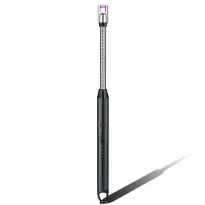 Lighter Windproof rotation degree 360 LED Tools Stove Rechargeable Energy-efficient Indicator Arc Lighters Electric Long Specialty Neck Battery free Safety-assured Kitchen