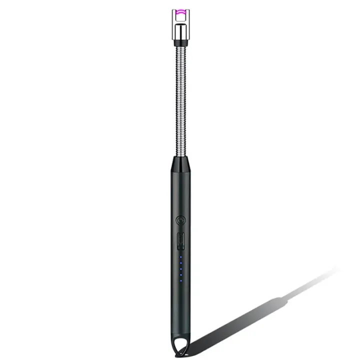 Lighter Windproof rotation degree 360 LED Tools Stove Rechargeable Energy-efficient Indicator Arc Lighters Electric Long Specialty Neck Battery free Safety-assured Kitchen