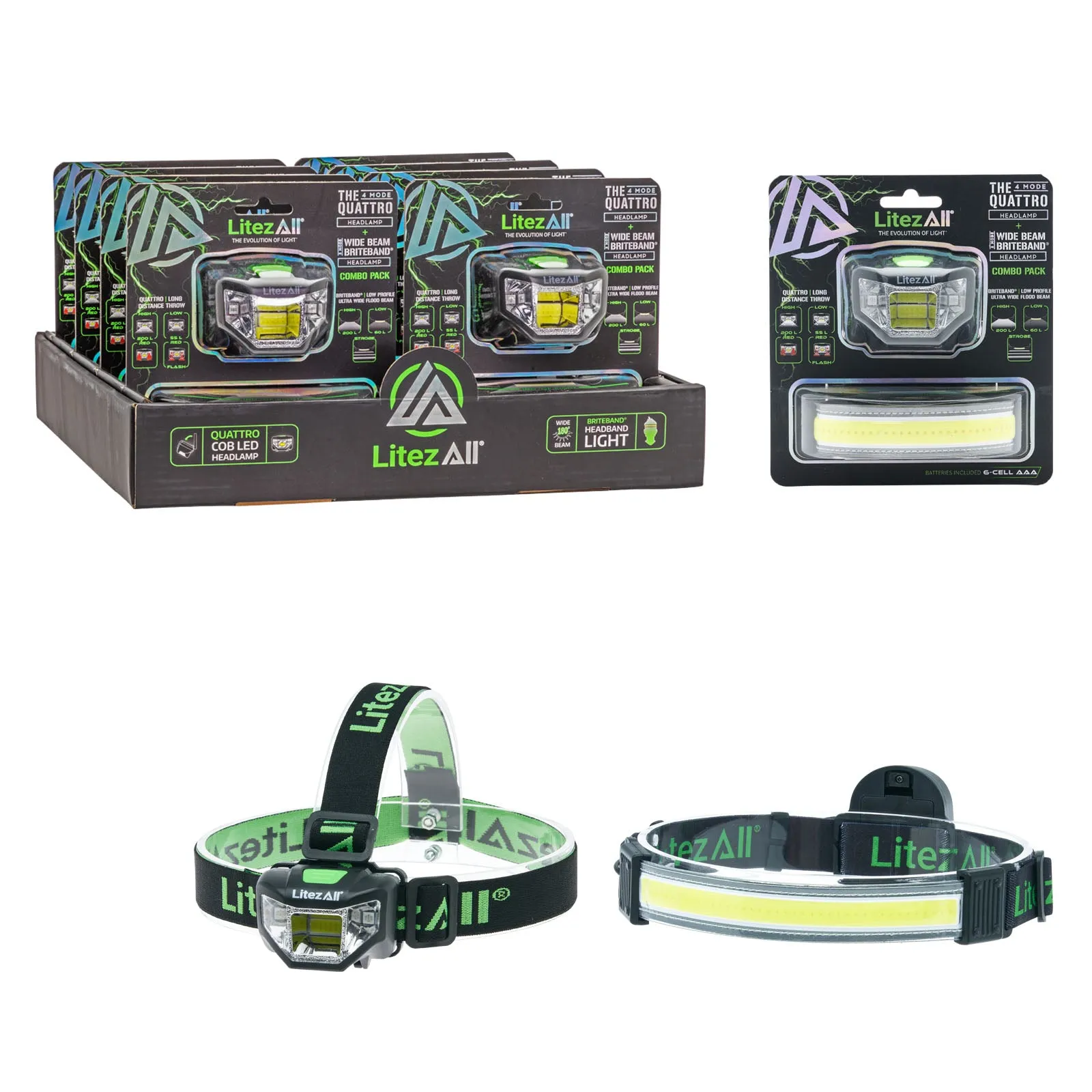LitezAll Briteband Headlamp   4-Mode Headlamp