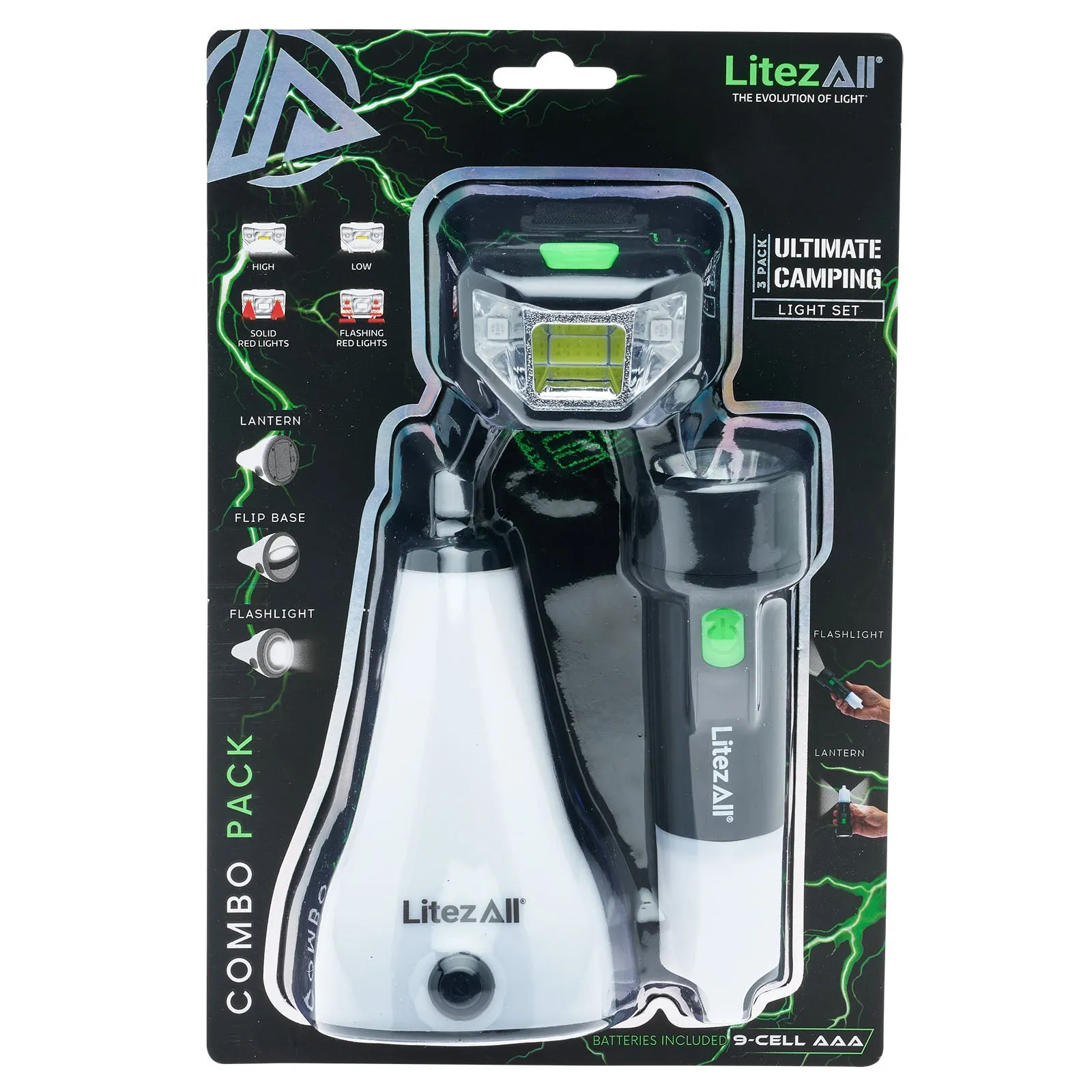 LitezAll Camping Set 3 Piece Combo