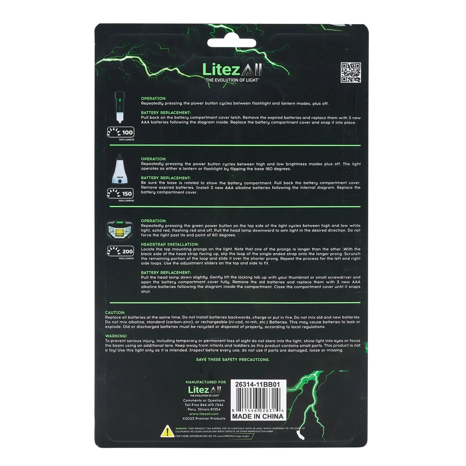LitezAll Camping Set 3 Piece Combo