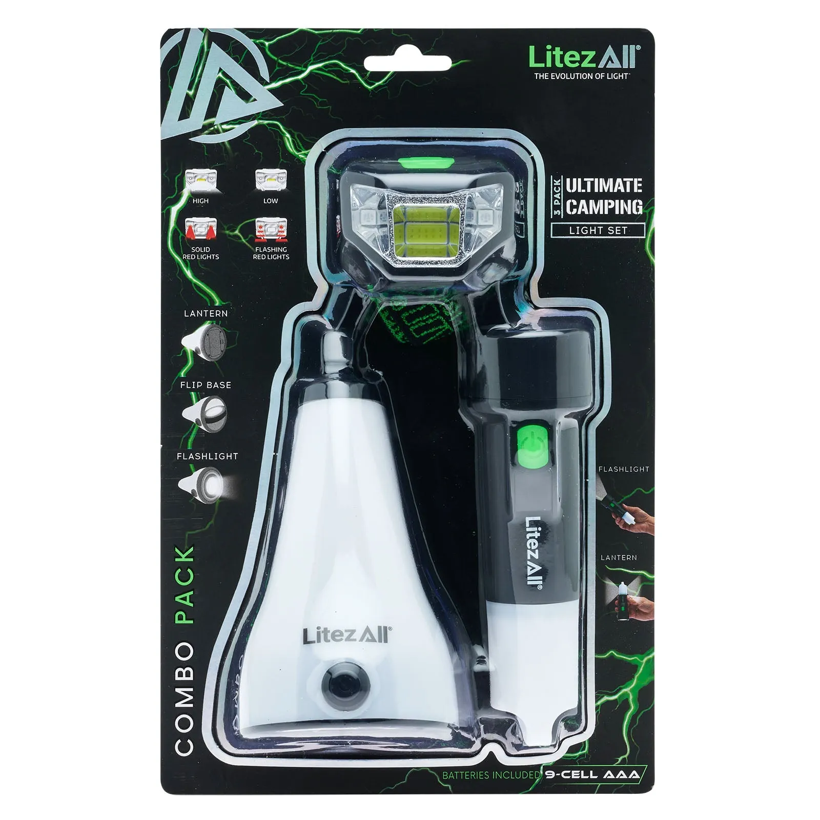 LitezAll Camping Set 3 Piece Combo