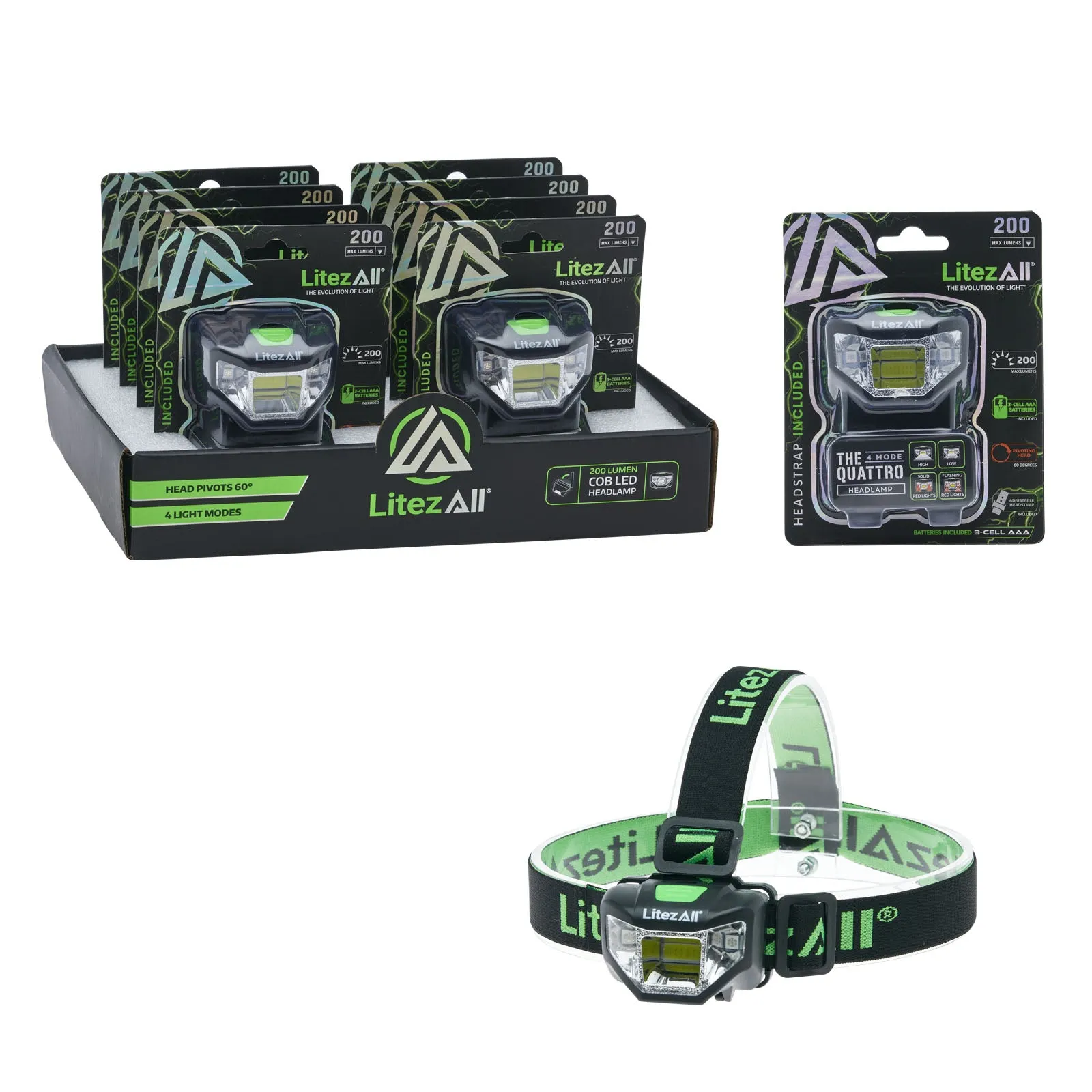 LitezAll Quattro 4 Mode LED Head Lamp