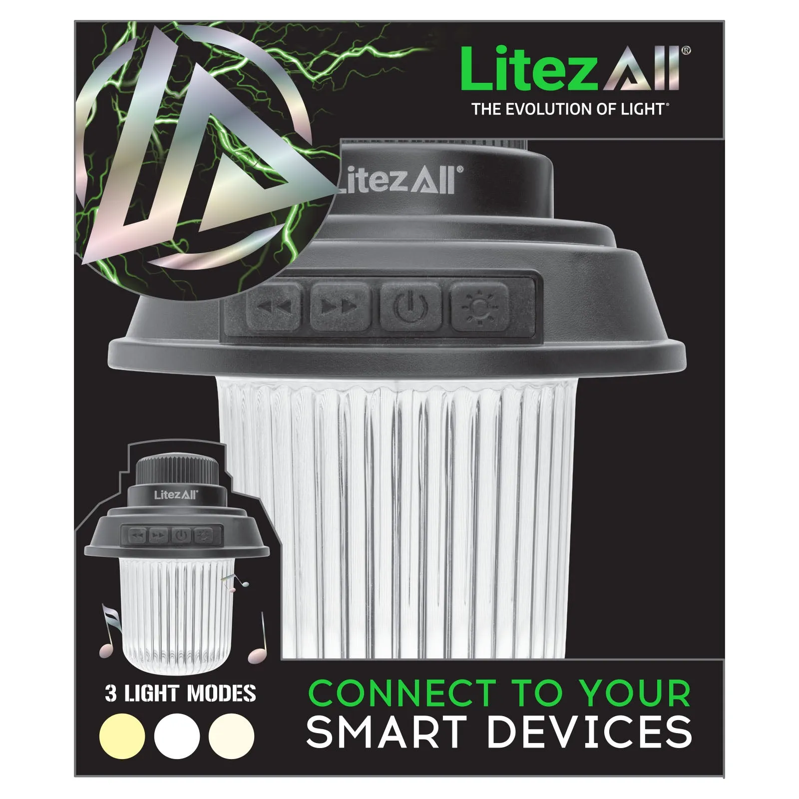 LitezAll Rechargeable Mini Camping Lantern with Bluetooth Speaker