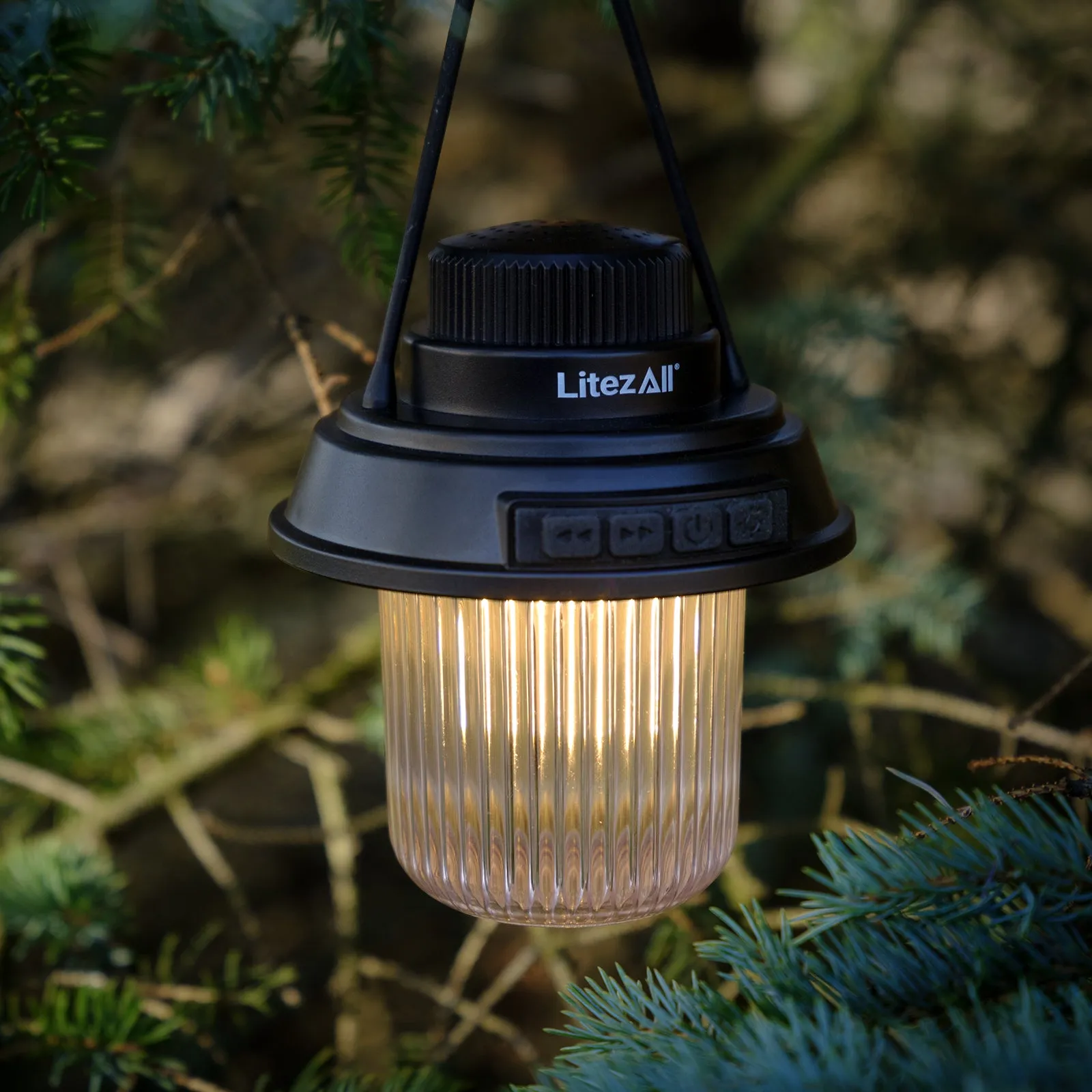 LitezAll Rechargeable Mini Camping Lantern with Bluetooth Speaker