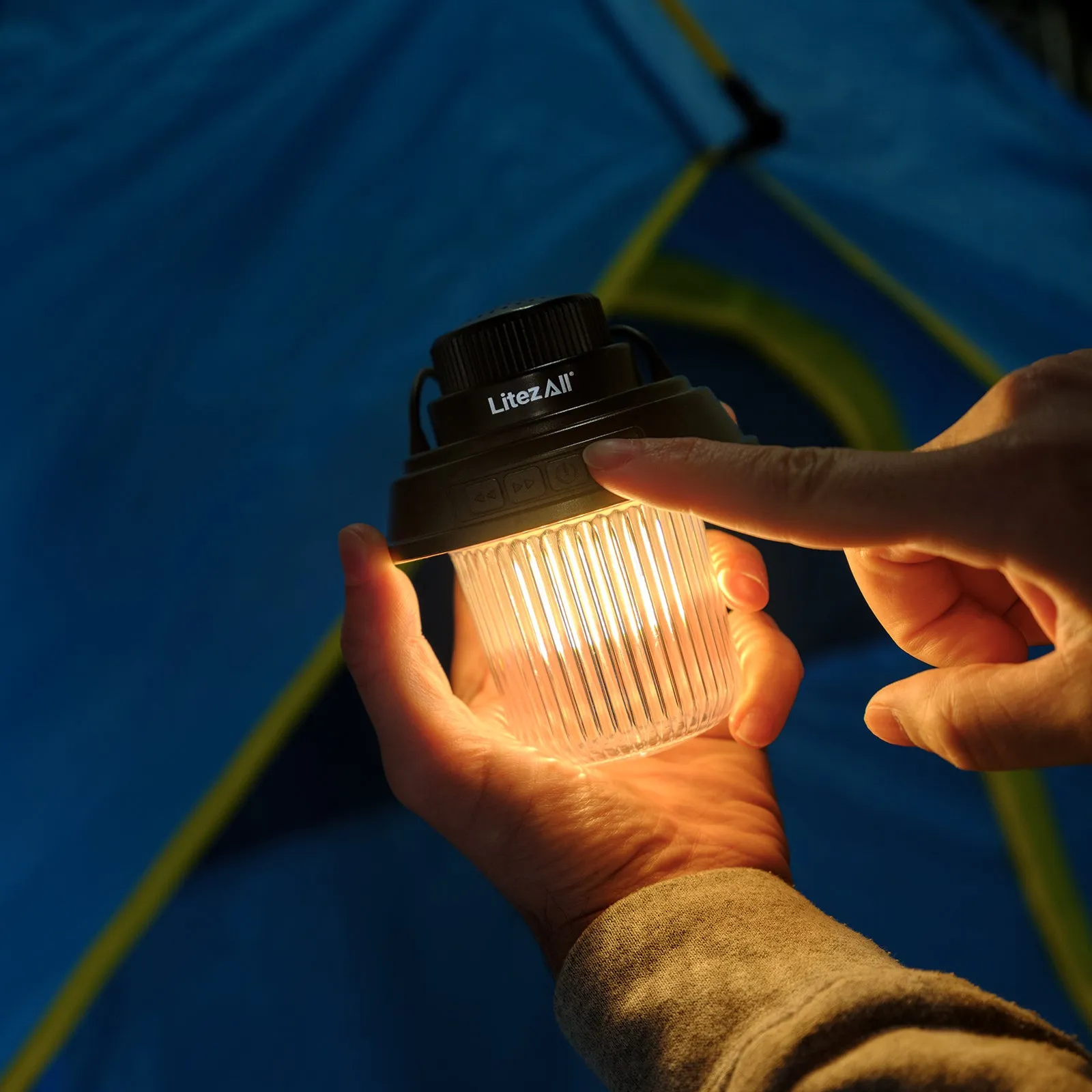LitezAll Rechargeable Mini Camping Lantern with Bluetooth Speaker