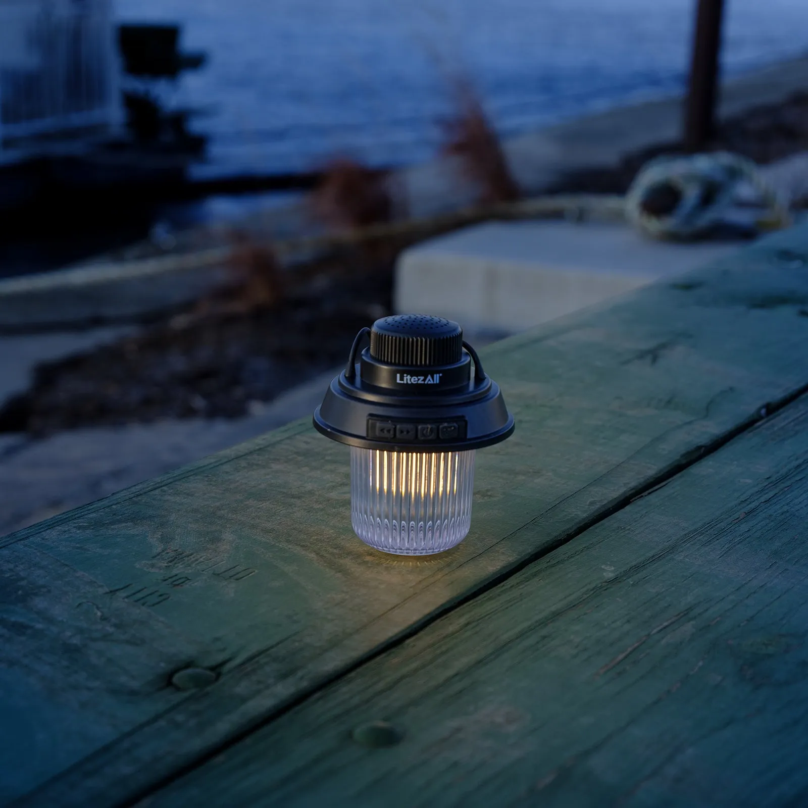LitezAll Rechargeable Mini Camping Lantern with Bluetooth Speaker