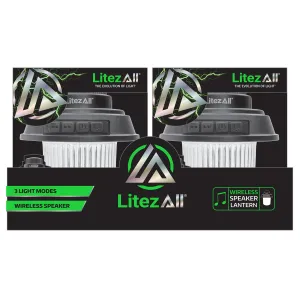 LitezAll Rechargeable Mini Camping Lantern with Bluetooth Speaker