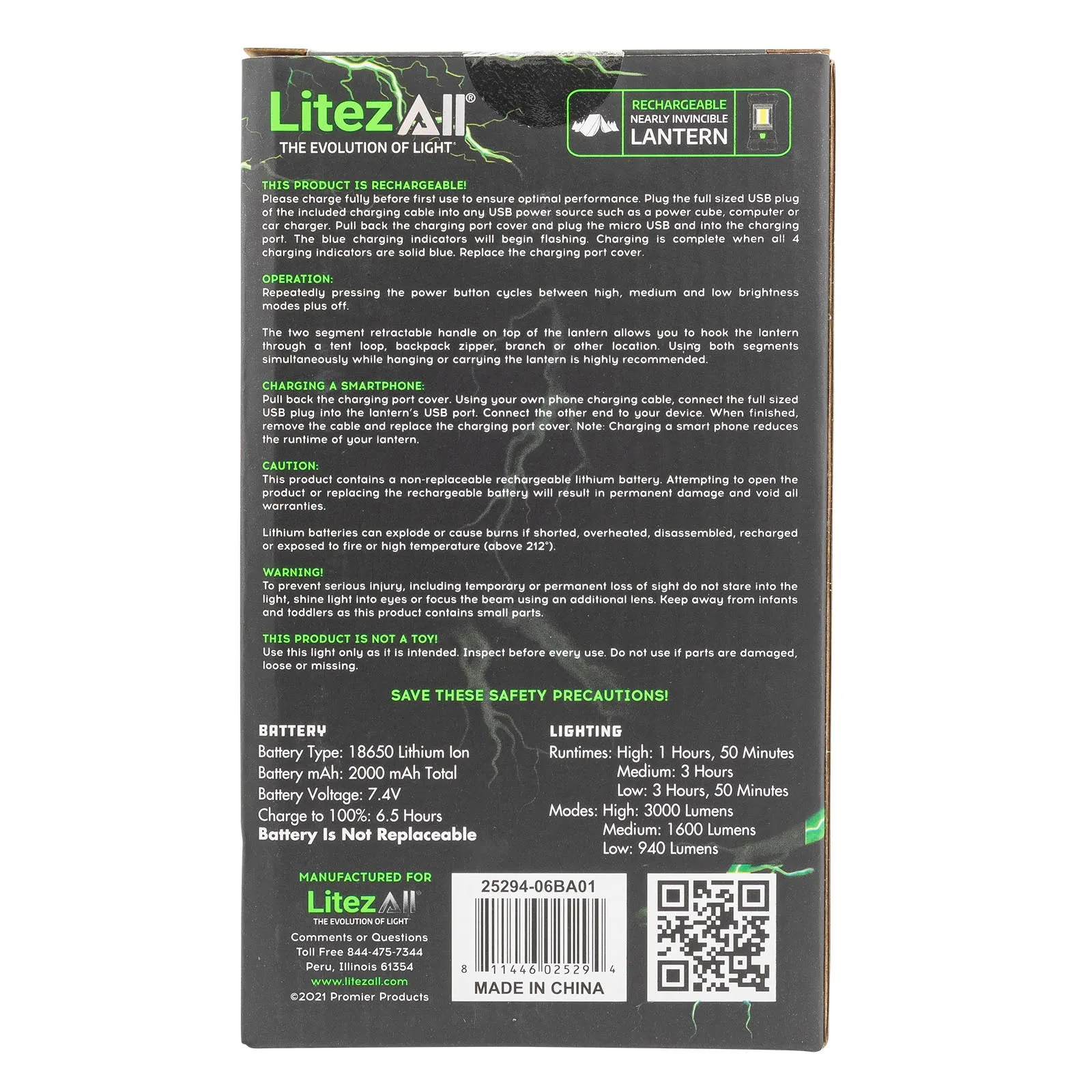 LitezAll Rechargeable Nearly Invincible 3000 Lumen Lantern