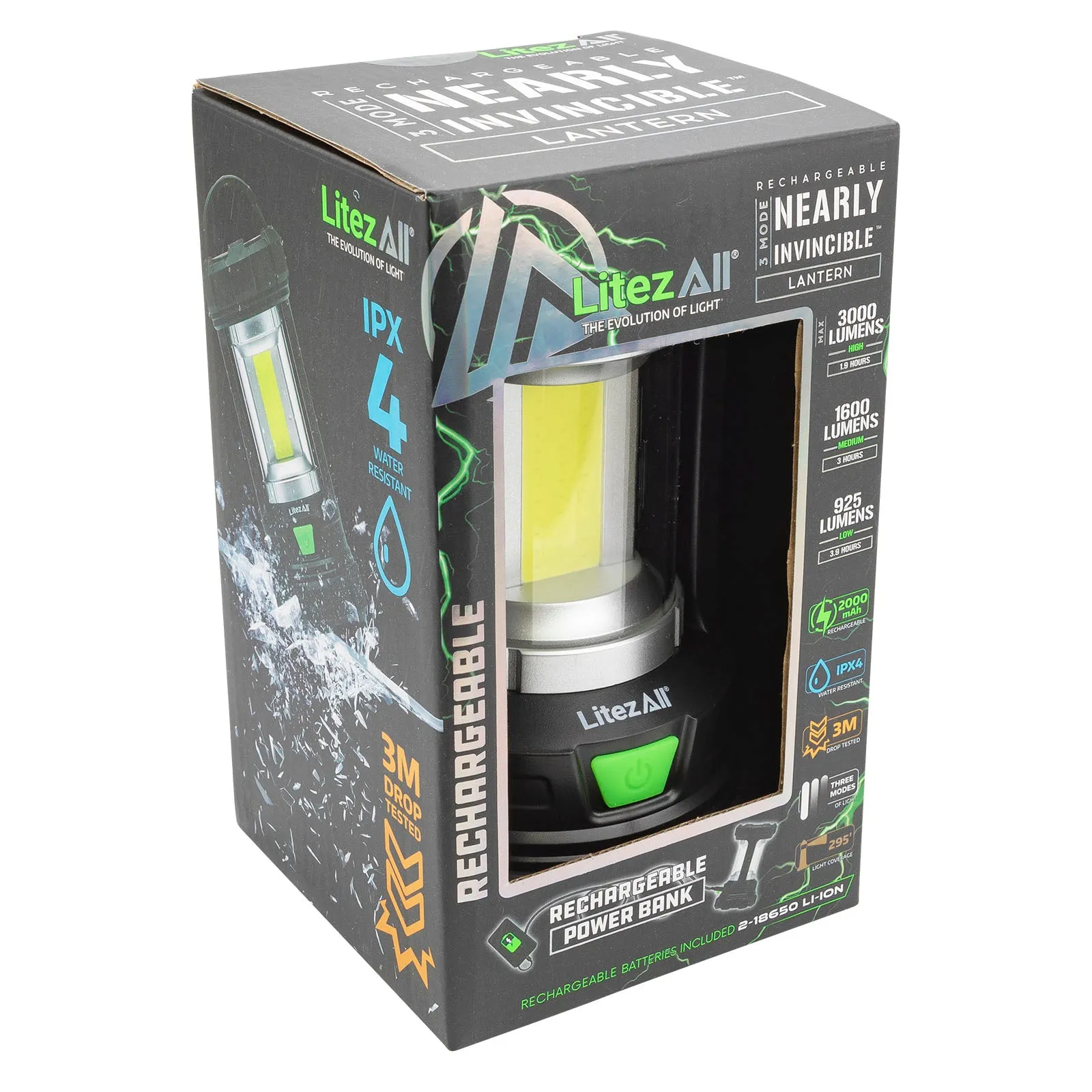 LitezAll Rechargeable Nearly Invincible 3000 Lumen Lantern